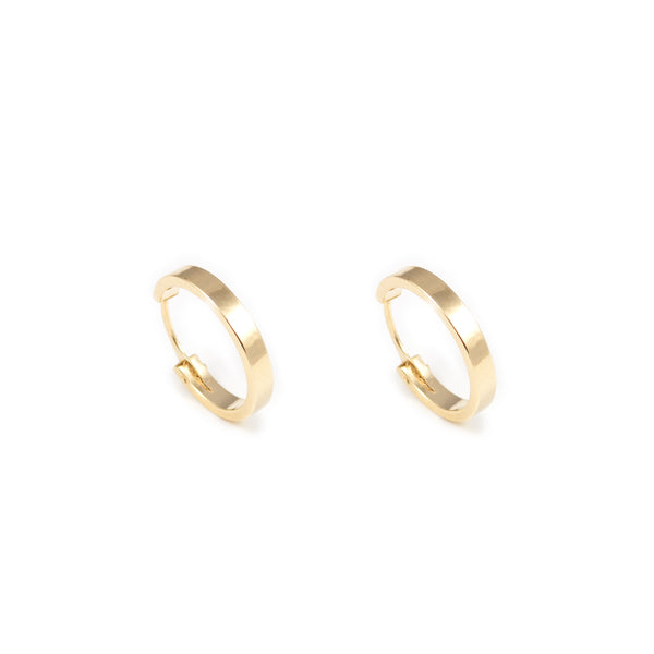 Orecchini Rettangolari Cerchi 12x2 mm Oro Giallo 18K