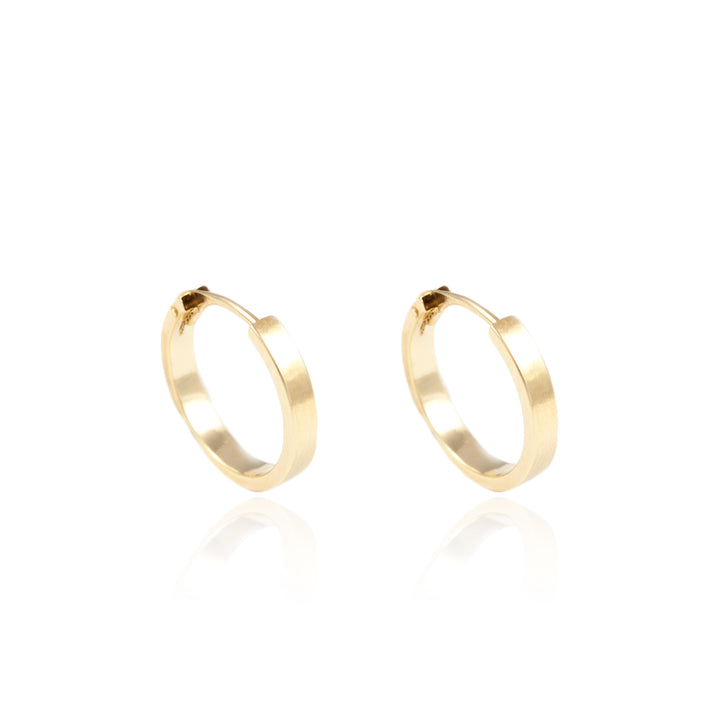 Pendientes Niña Oro Aro Tabla liso 14X2 mm