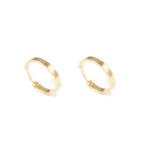 Orecchini Rettangolari Cerchi 16x2 mm Oro Giallo 18K
