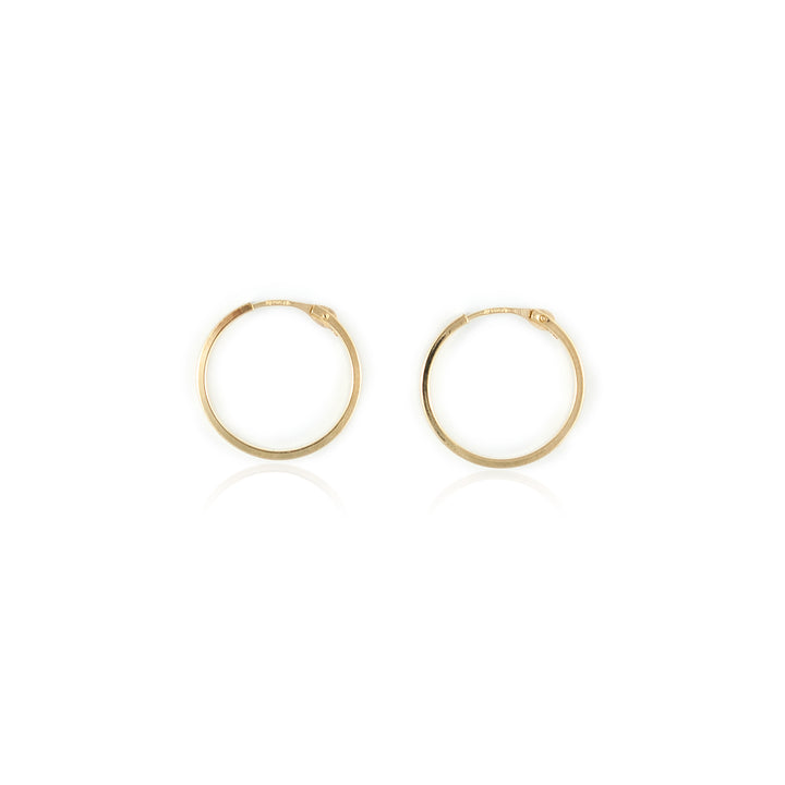 Pendientes Niña Oro Aro Tabla liso 16X2 mm
