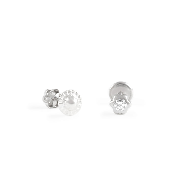 Pendientes Plata Bebe o niña Margarita 3 mm