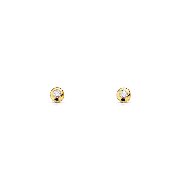 Orecchini bambini ragazza Galleria Zircone 2,5 mm Oro Giallo 18K
