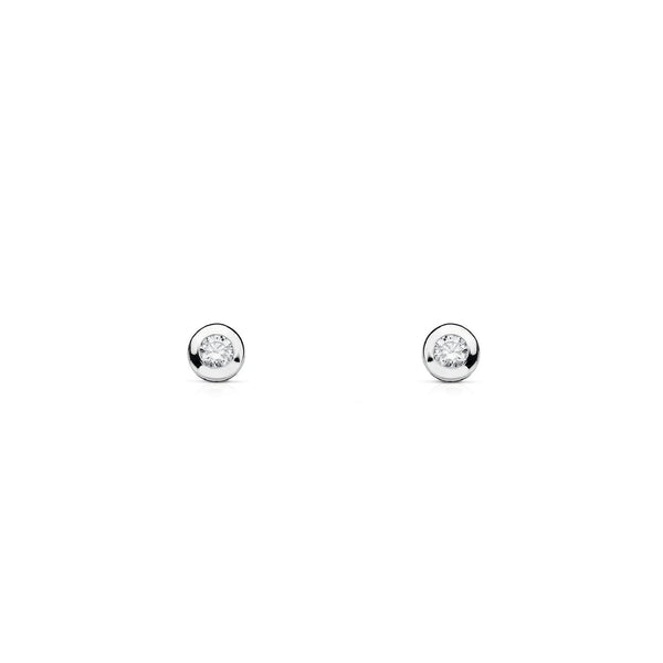 Orecchini bambini ragazza Galleria Zircone 2,5 mm Oro Bianco 18K