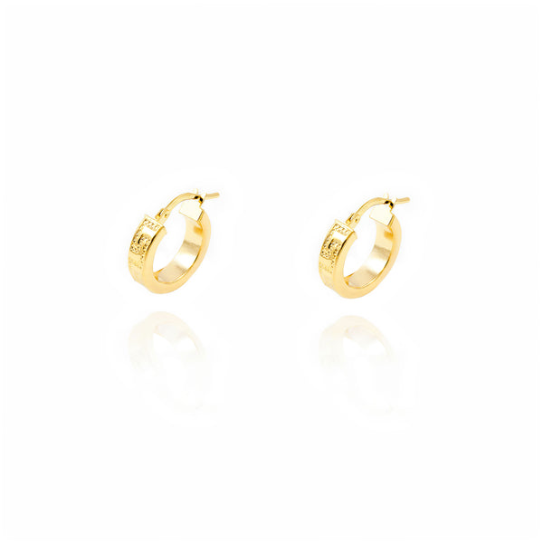Orecchini Greca Cerchi 15x4 mm Oro Giallo 18K