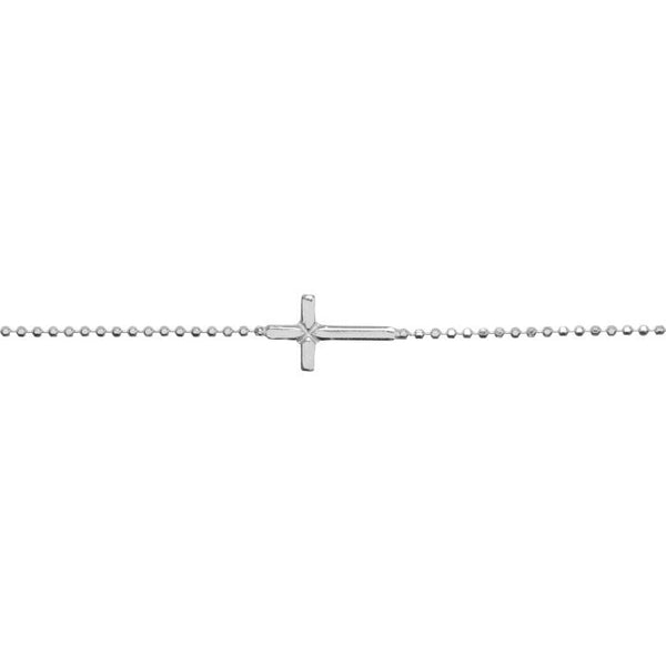 Bracciale Croce orizzontale Argento Sterling 925 brillante