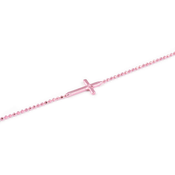 Bracciale Croce orizzontale Argento Sterling 925 brillante