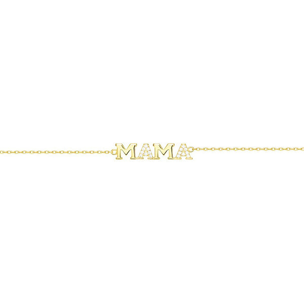 Bracciale Mama Zircone Argento Sterling 925 brillante dorato
