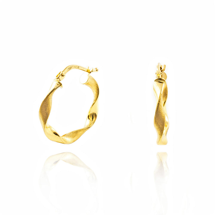 Pendientes Niña Oro Aro mate-brillo Reliado 20x3 mm