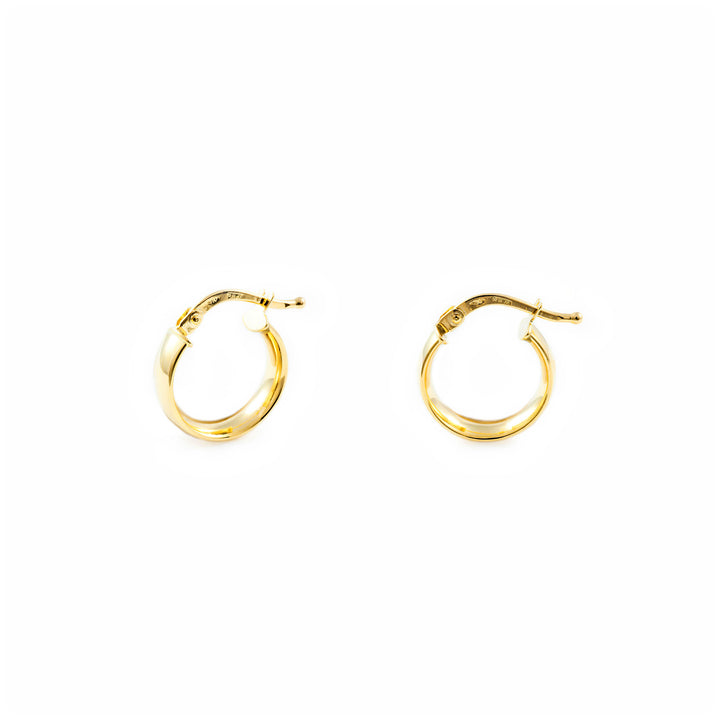 Pendientes Niña o Mujer Oro Aros media caña 13.5x4 mm