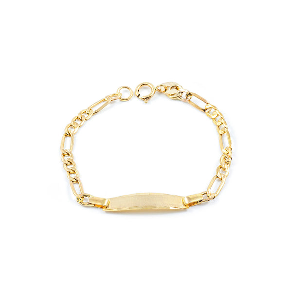 Bracciale Bebè Bambini ragazza Oro Giallo 9K Personalizzata Schiava 3x1 Opaca Brillante 12 cm
