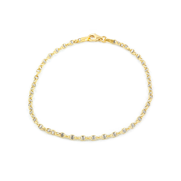 Bracciale Donna Oro Bicolore 18K Capaventi Brillante 19 cm
