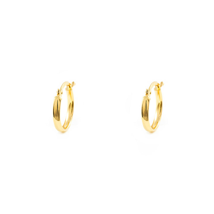 Pendientes Niña o Mujer Aros media caña lisos 13x2 mm