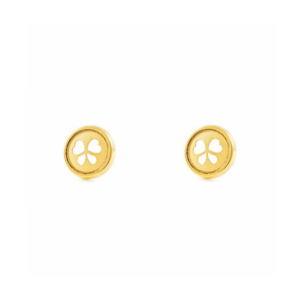 Orecchini ragazza donna Rotondo Oro Giallo 18K opaca e brillante