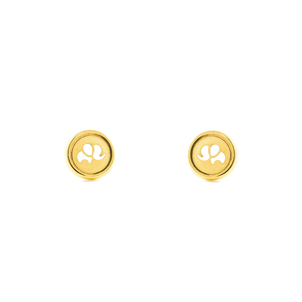 Orecchini ragazza donna Rotondo Oro Giallo 18K opaca e brillante
