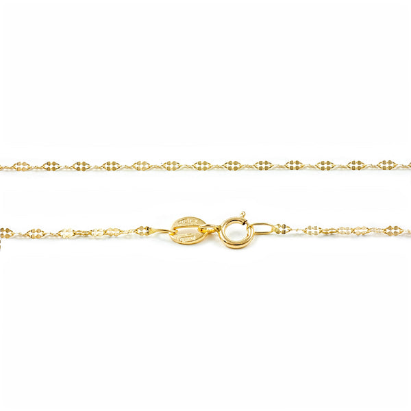 Catena Collana Specchio Oro Giallo 18K spessore 1.2 mm