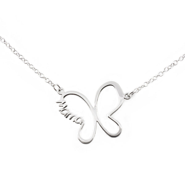 Collana Mama e Farfalla Argento Sterling 925
