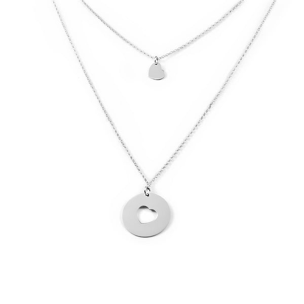 Collana Doppio Cuore Argento Sterling 925