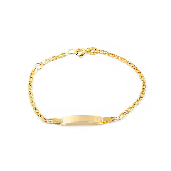 Bracciale Ragazza Oro Giallo 18K Personalizzata Schiava Brillante 15 cm