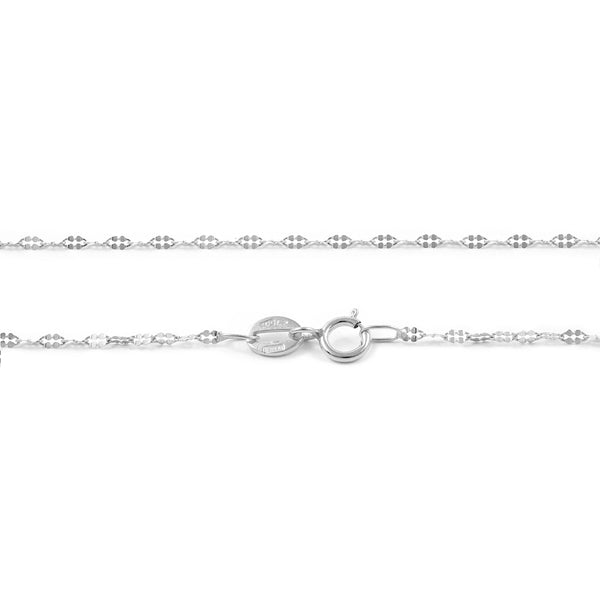 Catena Collana Specchio Oro Bianco 18K spessore 1.2 mm