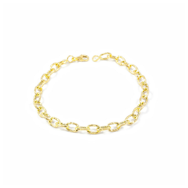 Bracciale Donna Oro Giallo 18K Brillantezza Texture 20 cm